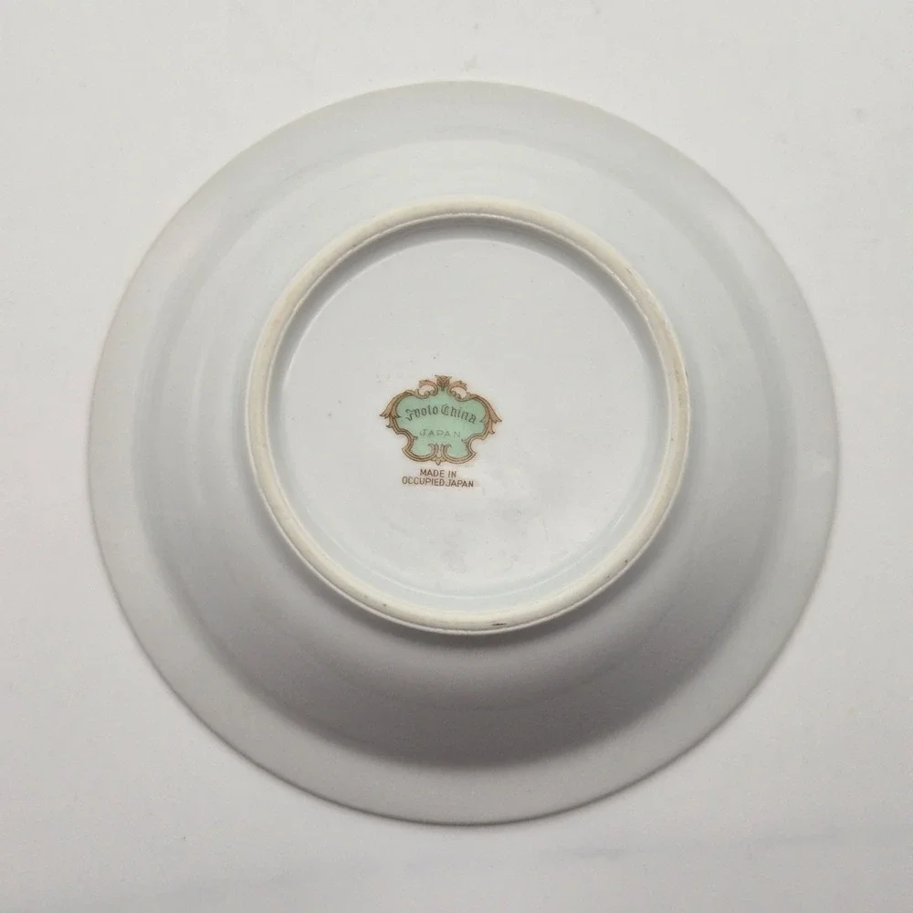 Occupied Japan Toto China Berry‎ Bowls 5.5in Set 6 Violet Floral Gold Trim